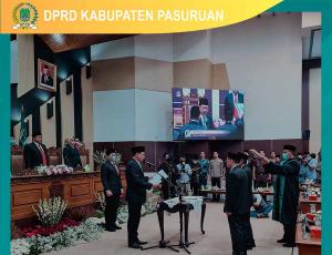 Rapat Paripurna Pelantikan Dan Pengambilan Sumpah/Janji Pengganti Antar Waktu Anggota DPRD Kabupaten Pasuruan Sisa Masa Jabatan Tahun 2019 - 2024